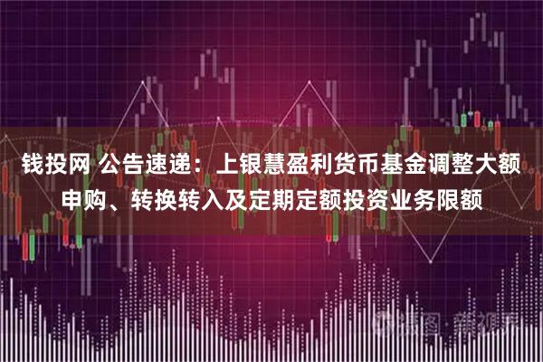 钱投网 公告速递：上银慧盈利货币基金调整大额申购、转换转入及定期定额投资业务限额