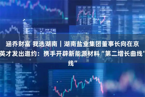涵乔财富 我选湖南｜湖南盐业集团董事长向在京英才发出邀约：携手开辟新能源材料“第二增长曲线”